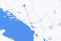Vluchten van Tirana, Albanië naar Sarajevo, Bosnië en Herzegovina