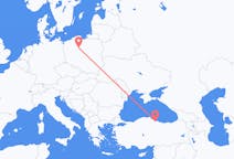 Flyreiser fra Samsun, Tyrkia, til Bydgoszcz, Tyrkia