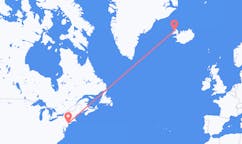 Flyrejser fra New York, USA til Ísafjörður, Island