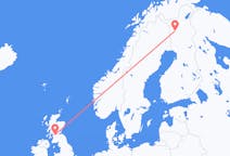 Vluchten van Kolari, Finland naar Glasgow, Schotland