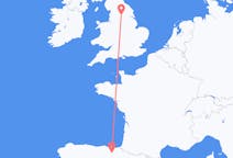 Flyg från Vitoria-Gasteiz, Spanien till Leeds, England