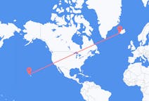Vluchten van Honolulu, Verenigde Staten naar Reykjavík, IJsland