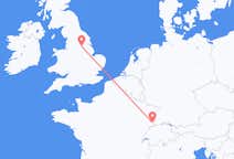 Flyreiser fra Doncaster, England til Mulhouse, Sveits