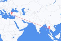 出发地 缅甸出发地 大尾乡目的地 土耳其代尼茲利的航班