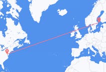 Flyg från Washington, D. C. , USA till Mariehamn, Åland