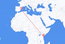 Flights from Ukunda, Kenya to Ibiza, Spain
