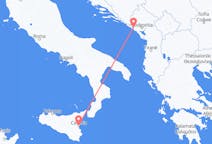 モンテネグロのから ティヴァト、イタリアのへ カターニアフライト