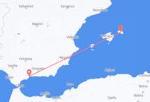Vluchten van Malaga, Spanje naar Mahon, Spanje