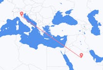 Flyreiser fra Al Qasim, Saudi-Arabia til Bologna, Italia