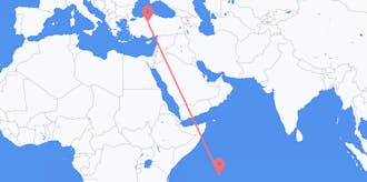 Flyreiser fra Seychellene til Tyrkia