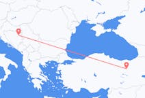 ボスニア・ヘルツェゴビナのトゥズラから、トルコのエルズィンジャンまでのフライト