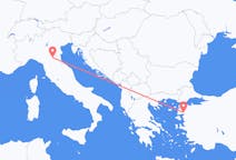 Vluchten van Edremit, Turkije naar Bologna, Italië