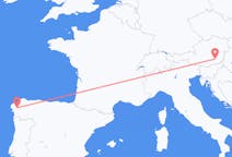 Flyg från Graz, Österrike till Santiago de Compostela, Spanien