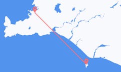 Vluchten van Reykjavík, IJsland naar Vestmannaeyjar, IJsland