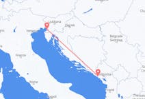 出发地 黑山从 蒂瓦特目的地 意大利的里雅斯特的航班