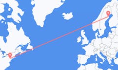 Loty z Allentown, Stany Zjednoczone do Skellefteå, Szwecja