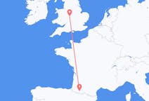 Flyg från Birmingham, England till Lourdes (kommun i Brasilien, São Paulo, lat -20,94, long -50,24), Frankrike
