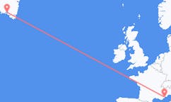 出发地 格陵兰纳萨克目的地 法国尼斯的航班