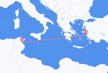 出发地 突尼斯出发地 恩菲达目的地 希腊萨摩斯的航班