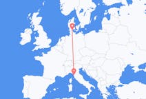 Flyreiser fra Sønderborg, Danmark til Pisa, Italia