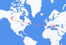 Flyreiser fra Dawson Creek, Canada til Athen, Hellas