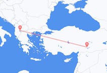 Loty z Ochryda, Macedonia Północna do Adiyamana, Turcja