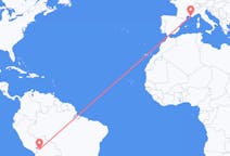 Flyrejser fra La Paz, Bolivia til Marseille, Frankrig