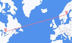 出发地 加拿大大薩德伯里目的地 瑞典松兹瓦尔的航班