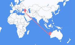 Flyreiser fra Geraldton, Australia til Gaziantep, Tyrkia