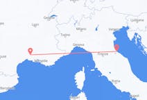 Flights from Nîmes, France to Rimini, Italy