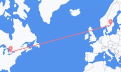 Flyreiser fra Waterloo, Canada til Oerebro, Sverige