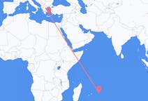 Flyreiser fra Rodrigues, Mauritius til Santorini, Hellas