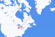 Voli da Chicago, Stati Uniti a Nuuk, Groenlandia