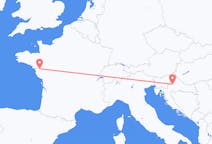 Flyg från Zagreb, Kroatien till Nantes, Frankrike