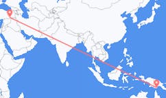 파푸아 뉴기니 다루에서 출발해 터키 마르딘에게(으)로 가는 항공편