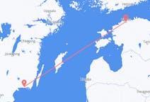Vluchten van Tallinn, Estland naar Karlskrona, Zweden