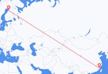 Voli da Fuzhou, Cina a Oulu, Finlandia