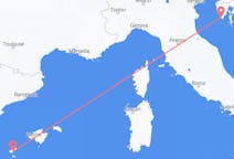 Vluchten van Pula, Kroatië naar Ibiza, Spanje