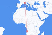 Flyg från Lubango, Angola till Ajaccio, Frankrike