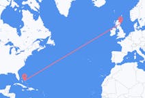 Flyreiser fra Rock Sound, Bahamas til Aberdeen, Skottland