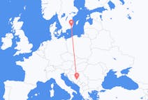 Lennot Kalmarista, Ruotsista Sarajevoon, Bosniaan ja Hertsegovinaan