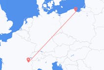 Flyg från Chambéry, Frankrike till Gdańsk, Polen