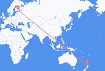 Flyreiser fra Auckland, New Zealand til Villmanstrand, Finland