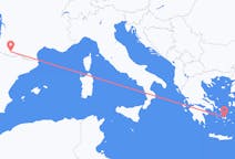 Flights from Lourdes, France to Naxos, Greece