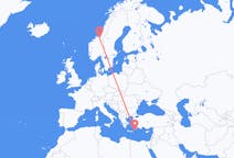 Flights from Trondheim, Norway to Karpathos, Greece