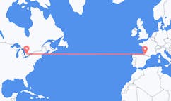 出发地 加拿大滑鐵盧目的地 法国波城的航班