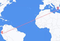 Flyreiser fra Jaen, Peru til Santorini, Hellas
