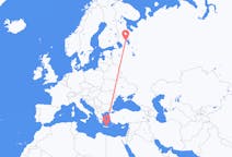 Flights from Petrozavodsk, Russia to Heraklion, Greece
