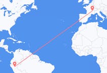 Flyreiser fra Tarapoto, Peru til Lyon, Frankrike