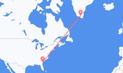 미국 사바나에서 출발해 그린란드 나르사르수아크로(으)로 가는 항공편